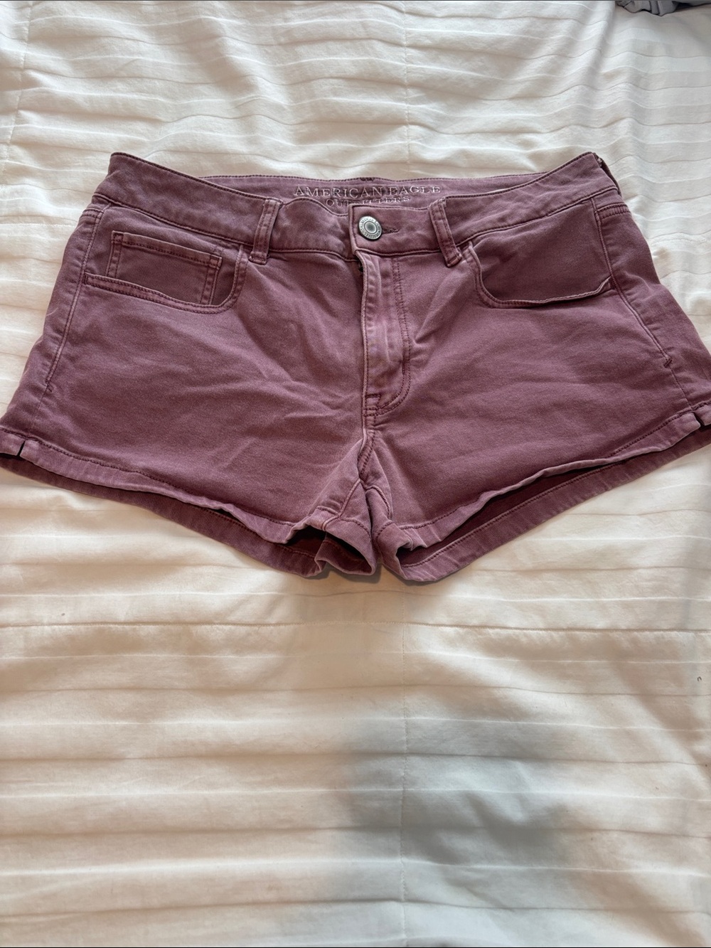 American Eagle Dusty Rose Denim Short Shorts - Women's midi size 12